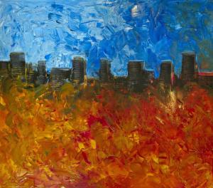 Quadri di Alessandra Mussolini che saranno esposti nella per